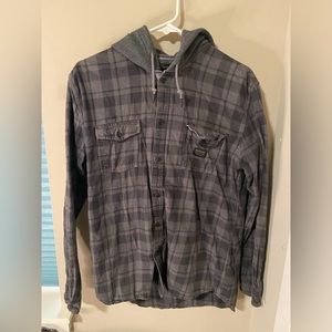 Grey Quicksilver plaid flannel